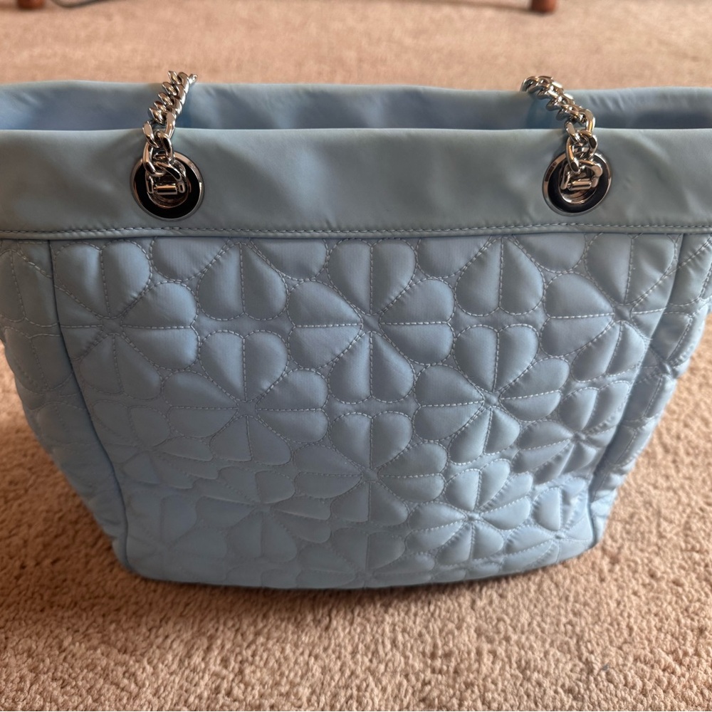 kate spade Light Blue Quilted Chain-Handle Tote - Picture 4 of 16